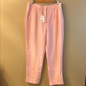 NWT Los Angeles Atelier & Other Stories Pink Linen Pants Size 12